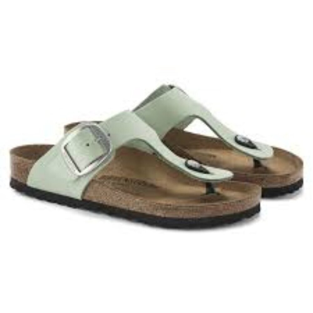 NIB Birkenstock Gizeh Big Buckle Sandal MATCHA GREEN